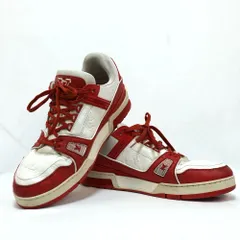 2021SS LOUISVUITTON ルイヴィトン LVトレイナー ライン スニーカー レッド ホワイト UK10（約28.5cm） FD 0261 1A8PJW