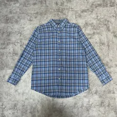 SADDLEBRED ブルー × ピンク チェック STRETCH POPLIN 長袖シャツ