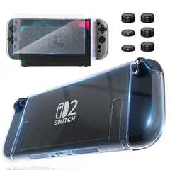 Switch 2 カバー HEYSTOP Switch 2 スイッチ2 対応 分体式設計 着脱簡単 ドック対応 全面保護 PC材質 薄型 軽量 透明 超耐衝撃 指紋・傷防止 ニンテンドースイッチ2 保護 1