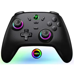 Switch コントローラー Switch1/2 RGBライト スイッチ コントローラー Bluetooth接続 16時間使用 1000mAh大容量 6軸ジャイロセンサー 3階段TURBO 4段階HD振動 スリープ解除 Switch/Lite/OLED/P 1