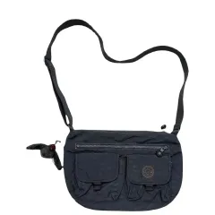 KIPLING Indigo ブルー ミドル メッセンジャーバッグ