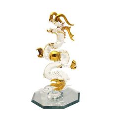 極美品希少】スワロフスキー 祥龍 クリスタル ゴールドドラゴン金龍