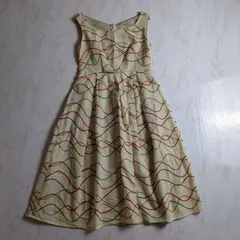 Sybilla　シビラ ノースリーブ ワンピース Ｍ　幾何学模様　コットン  Vネック 日本製