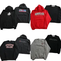 古着卸 まとめ売り チャンピオン Champion スウェット 8枚セット (メンズ XL ) クルーネック カレッジ フーディー 中古 古着 ND0864