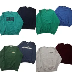 古着卸 まとめ売り USA製 スウェット 8枚セット (メンズ XL ) リー LEE ワンポイント 英文字 クルーネック 中古 古着 ND0897