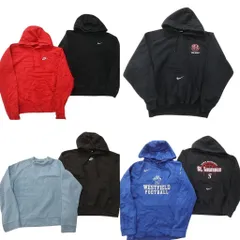 古着卸 まとめ売り ナイキ NIKE スウェット 7枚セット (メンズ S ) フーディー スウォッシュロゴ クルーネック 中古 古着 ND0894