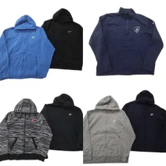 古着卸 まとめ売り ナイキ NIKE スウェット 7枚セット (メンズ 2XL /3XL ) スウォッシュロゴ フーディー ハーフジップ 中古 古着 ND0882