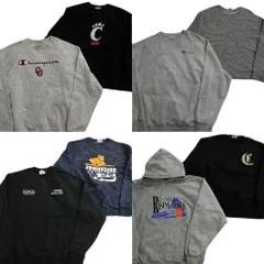古着卸 まとめ売り チャンピオン Champion リバースウィーブ スウェット 8枚セット (メンズ XL ) ワンポイント クルーネック 中古 ND0937