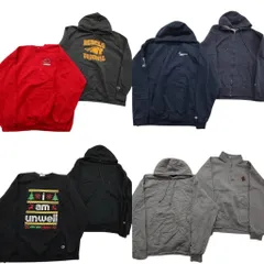 古着卸 チャンピオン Champion スウェット 8枚セット (メンズ 2XL /3XL /4XL ) ハーフジップ スタンドカラー フーディー 中古 古着 ND0973