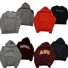 古着卸 まとめ売り チャンピオン Champion スウェット 8枚セット (メンズ S ) ハーバード カレッジ フーディー ワンポイント 中古 ND0970