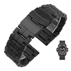 Stainless Steel Metal Strap, Plastic Steel Watch Band, Fits Luminox 3051/3050 Watch Band, Sportsman's Watch Accessory, 23mm Watch Bracelet Strap, Black (Color: 23mm, Size: Plastic 95bfe6a9)