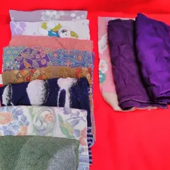 ファッション小物 風呂敷 ちりめん地 普通サイズ・ふくさサイズ 11枚まとめ 中古品 P255