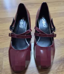 マリージェーン エナメル ストラップ パンプス 厚底 レディース 靴