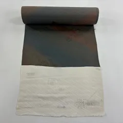 反物 優品 羽尺 羽織 和装コート 花 斜縞 ぼかし 灰緑 正絹 【中古】