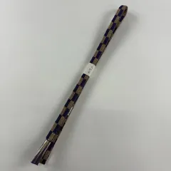 【美品】 帯締め 優品 フォーマル 市松模様 金糸 紫 正絹 和装小物  【中古】