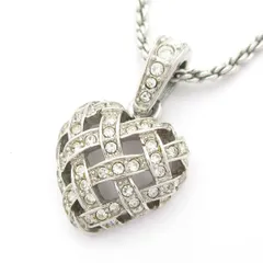 SWAROVSKI(スワロフスキー) ネックレス美品  - シルバー×クリア×ピンク ハート