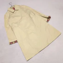 【HUMAN WOMAN】ヒューマンウーマン（M）ステンカラーコート 裏地チェック柄 コットン