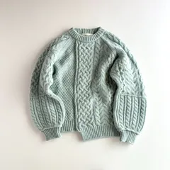 極美品 / THE SHINZONE ザ シンゾーン / LINK CABLE KNIT ウール100% リンクケーブルプルオーバーニット / レディース FO フリーサイズ / ライトブルー / 近年モデル トップス