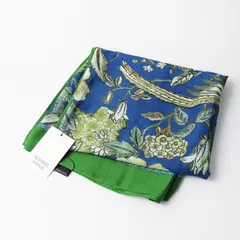 新品 未使用 ノンブルアンペール NOMBRE IMPAIR ブライトスター フラワーバードスカーフ グリーン×ブルー┃【2400014736557】