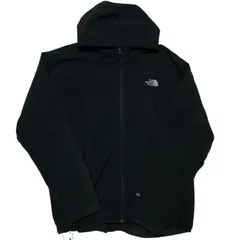 ザ･ノースフェイス ソフトシェルジャケット アウター ロゴ フード ブラック 黒 シンプル 撥水加工 2XL アウトドア メンズ 古着 長袖