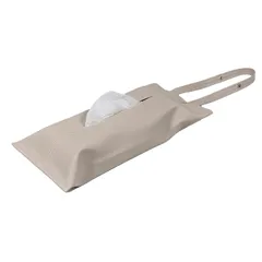 新品 ティッシュケース 吊り下げ おしゃれ 車 PUレザー ティッシュカバー 壁掛け マスク キッチンペーパー おしり拭き 多用途 ケース ギフト 贈り物 (アッシュグレー)