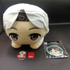 【TAKA62-01】◇ タグ付き SEGA セガ ｢Tiny TAN メガジャンボ寝そべり ぬいぐるみ “SUGA(シュガ)”&寝そべりエクストラ缶バッチ(Jin)&ミニ アクリルスタンド(シュガ,ユンギ)｣ まとめ売り 3点セット