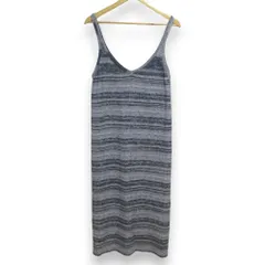 美品 BEAUTY&YOUTH ビューティ＆ユース ユナイテッドアローズ ロング丈 コットンミックスカラーニットキャミワンピース グレー系 レディース 古着 中古 USED