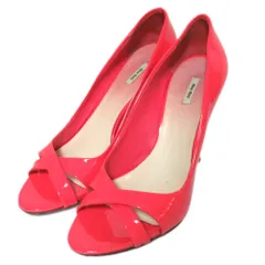 美品 miumiu ミュウミュウ パテントレザー オープントゥ ハイヒール パンプス 36サイズ 23cm ピンク レディース 古着 中古 USED