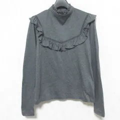 良品 POLO RALPH LAUREN ポロラルフローレン 長袖 ハイネック フリルカットソー XS グレー レディース 古着 中古 USED