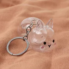 ☆ A ☆ うさぎの毛 キーホルダー ペット 遺毛 ケース 透明 うさぎの毛 キーホルダー ペット 遺毛 チャーム ケース 透明 遺毛入れ 犬の毛収納ボトル メモリアルグッズ うさぎ ウサギ 毛 犬 猫 メモリアル 持ち歩き ペット仏具 ペットロス 形見