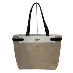 Kate spade(ケイトスペード) トートバッグ - WKRU7098 ベージュ×白×黒 タブレット収納ポケット付き レザー