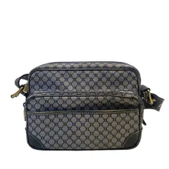 CELINE(セリーヌ) ショルダーバッグ マカダム柄 ライトグレー×ネイビー レザー