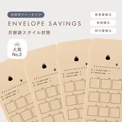 自由に始めれる！月謝袋スタイル 月印字フリータイプ 4枚入｜積立封筒｜貯金封筒｜先取封筒｜楽しく貯金のサムネイル