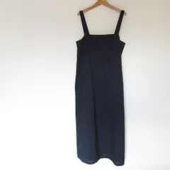 良品 22AW SLOBE IENA スローブイエナ デザインジャンパースカート フラワージャガード ロング キャミワンピース 38 ネイビー レディース 古着 中古 USED