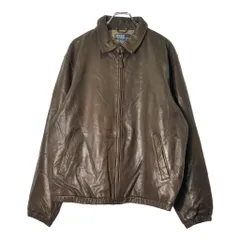 Polo by Ralph Lauren ポロ ラルフローレン レザー スイングトップ ブラウン(メンズ L)中古 古着 V8987