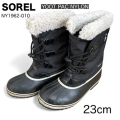 【USED】 【中古】SOREL ソレル ユートパックナイロン YOOT PAC NYLON 子供 キッズ スノーブーツ NY1962-010 23cm ブラック×ホワイト 冬靴 防寒 雪 スノー ブーツ NY1962 ウォータープルーフ 防水 ボア ジュニア