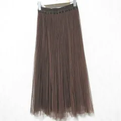 美品 green label relaxing グリーンレーベルリラクシング 2WAY チュール プリーツ スカート 3624-699-2442 SHORTサイズ ブラウン レディース 古着 中古 USED