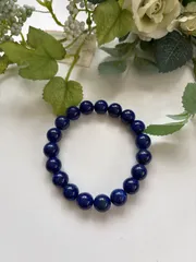 1点もの ラピスラズリ10mmブレスレット内周16cm