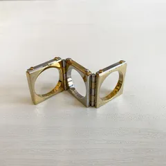 マークバイマークジェイコブス Marc by Marc Jacobs リング スクエア 四角 折りたたみ シルバー ゴールド