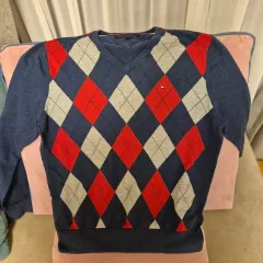 Tommy Hilfiger トミーヒルフィガー アーガイル Vネック ニット