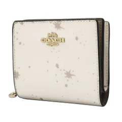 【新品】コーチ CCL97 財布 二つ折り財布 (小銭入れ有り) COACH SNAP WALLET スター プリント メタルロゴ Cチャーム スモールウォレット IDパスケース付き アウトレット レディース