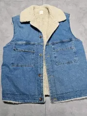 デニム ファー裏地 ベスト