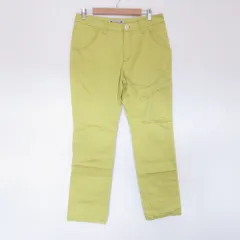美品 OLLEBOREBLA ALBEROBELLO オレボレブラ アルベロベロ ストレッチ リボンデザイン コットン テーパードパンツ L イエロー レディース 古着 中古 USED