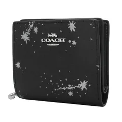【新品】コーチ 財布 二つ折り財布 (小銭入れ有り) COACH SNAP WALLET スター プリント メタルロゴ Cチャーム スモールウォレット IDパスケース付き CCL97 アウトレット レディース 送料無料
