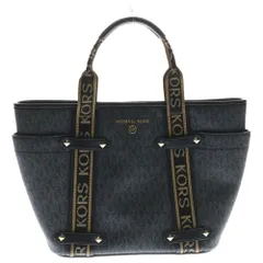 MICHAEL KORS (マイケルコース) スタッズ付き ロゴトートバッグ ブラック