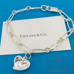 極美品】TIFFANY ブレスレット カーブドハート シルバーエルサ 