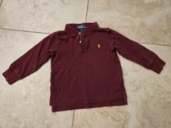 ポロ ラルフローレン キッズ 長袖 カラーTシャツ バーガンディ 2T 90サイズ