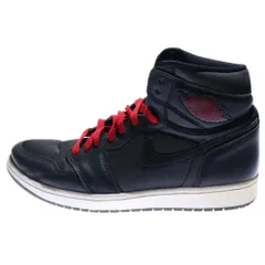 NIKE (ナイキ) AIR JORDAN 1 RETRO HIGH OG BLACK GYM RED 555088-060 エアジョーダン1 レトロ ハイカットスニーカー US9.5/27.5cm ブラック