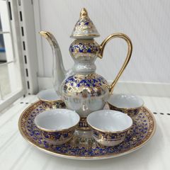 希少】タイ高級磁器 ベンジャロン焼 象型ポット ティーセット 金彩