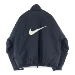 NIKE (ナイキ) 90S VINTAGE ヴィンテージ ロゴ刺繍 中綿 リバーシブル ナイロン ジャケット ブラック/ホワイト